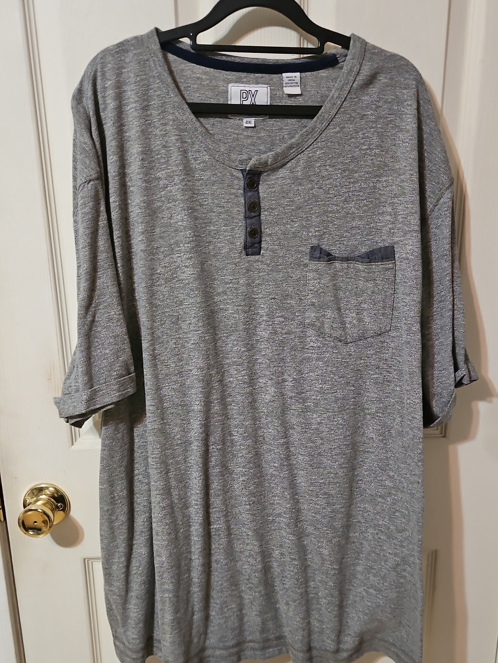Men’s Gray Henley Pocket Shirt